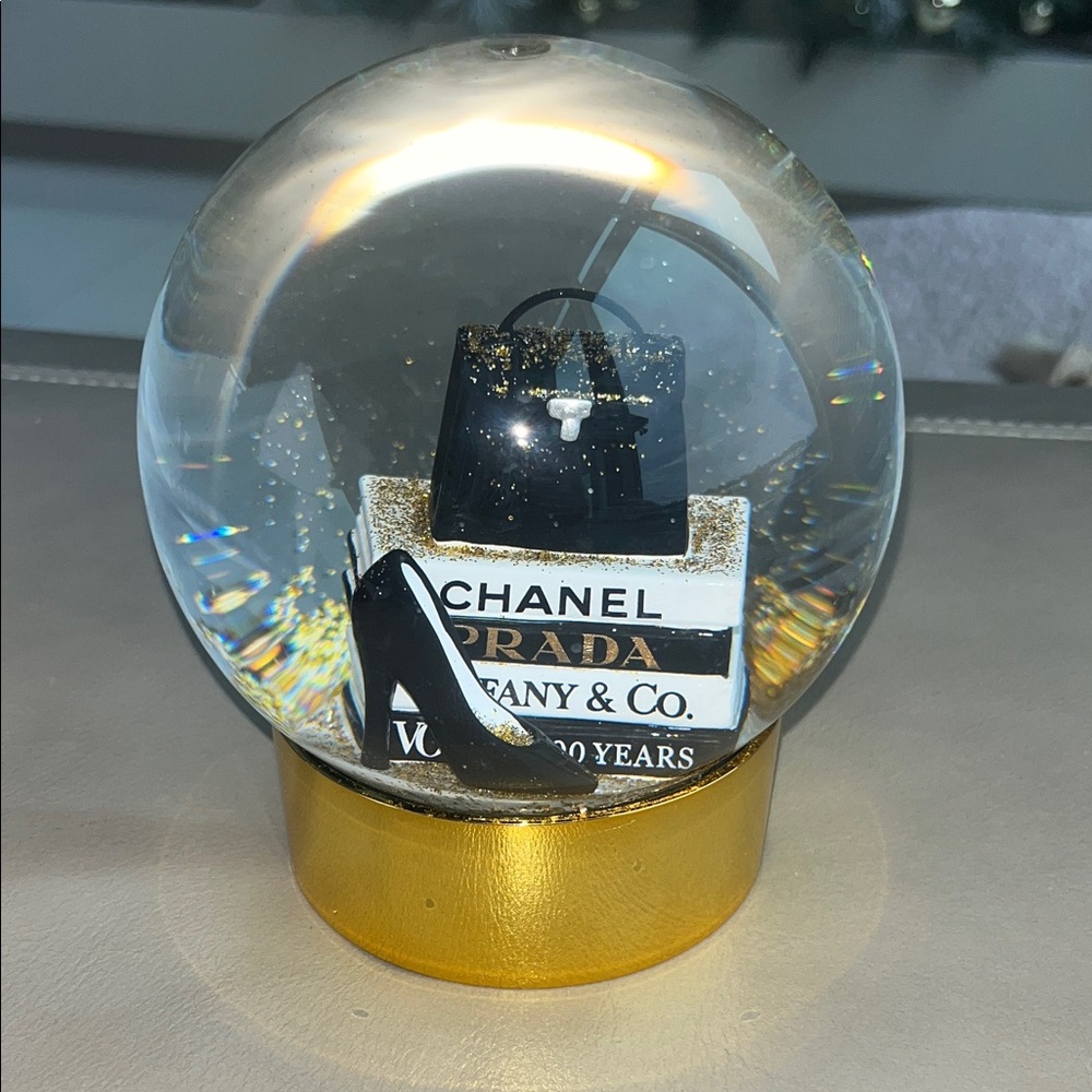 Chic Fashion Snow Globe with Designer Accents